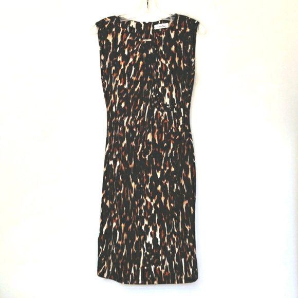 Calvin Klein leopard print dress sleeveless sheath dress animal print - Picture 3 of 12